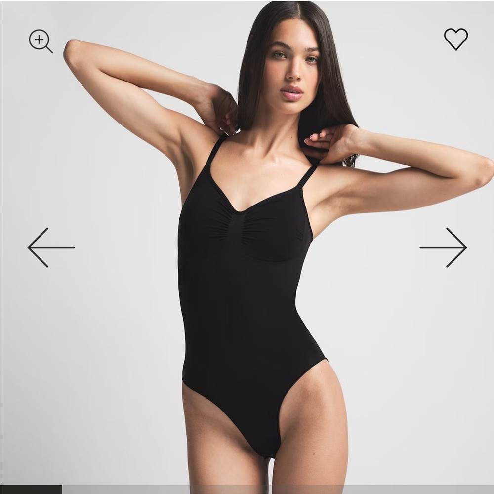 Skims Seamless Sculpt Black Bodysuit 2XL